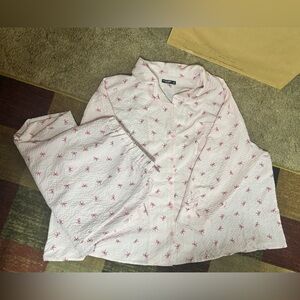 SHEIN Pink and White Pajama Set